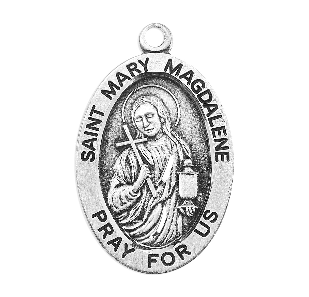 Patron Saint Mary Magdalene Oval Sterling Silver Medal