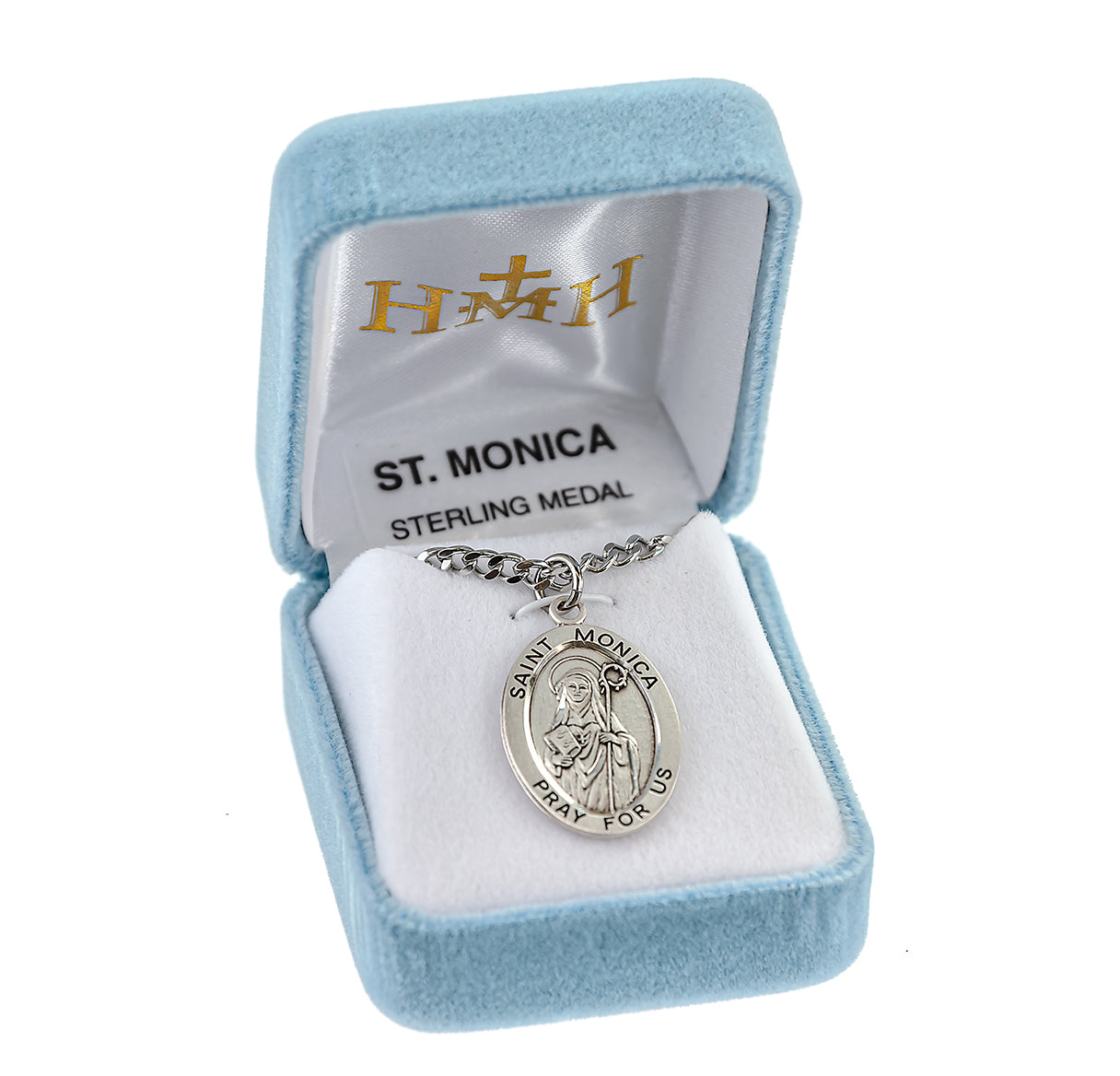 Patron Saint Monica Oval Sterling Silver Medal