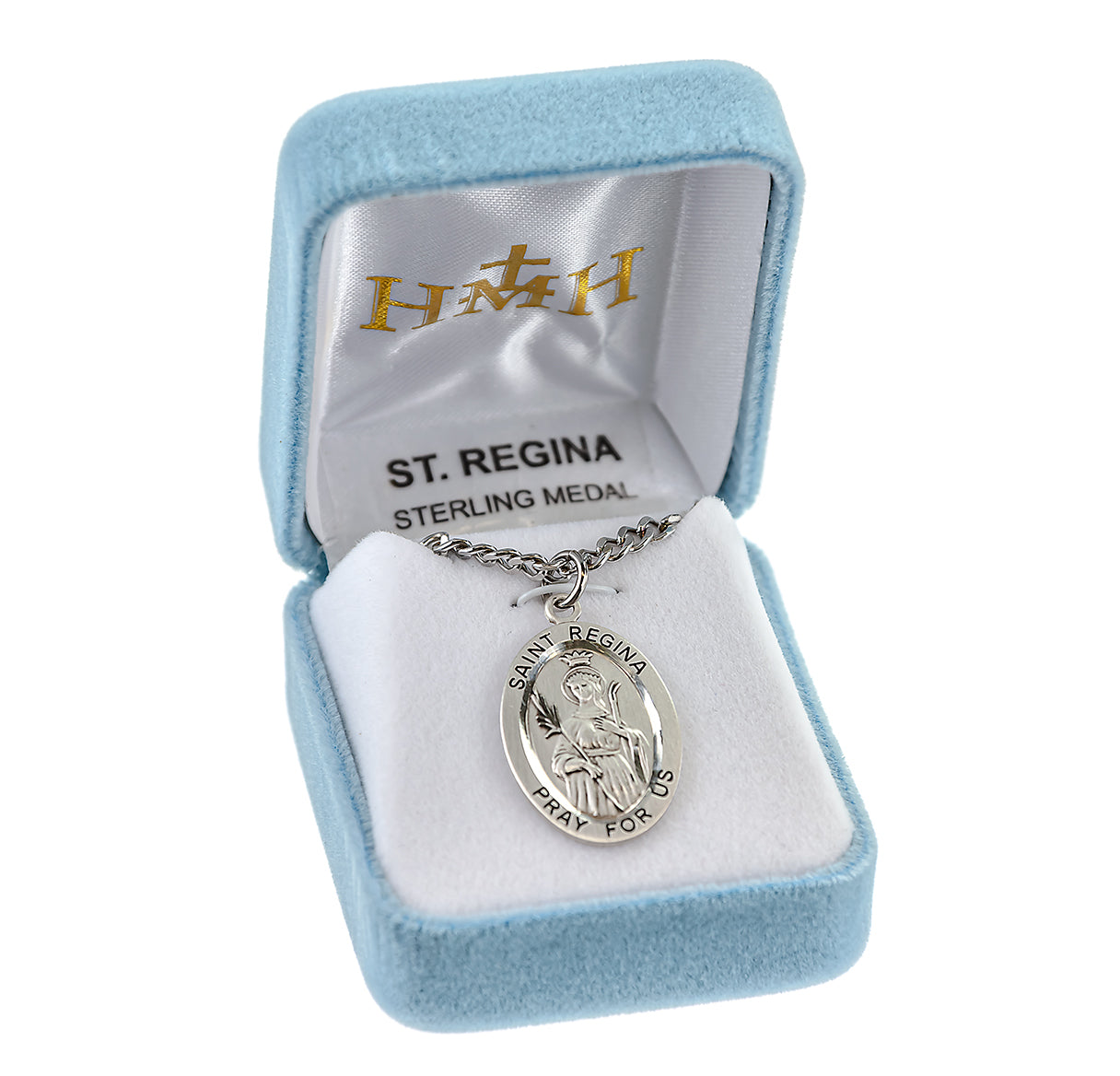 Patron Saint Rose Oval Sterling Silver Medal