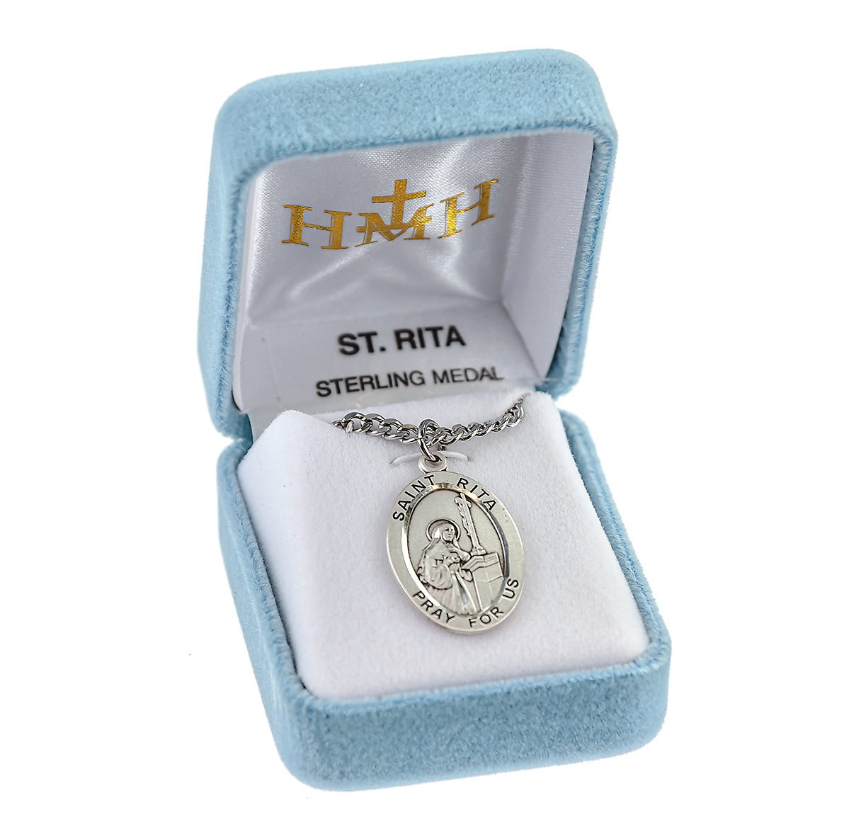 Patron Saint Rita Oval Sterling Silver Medal