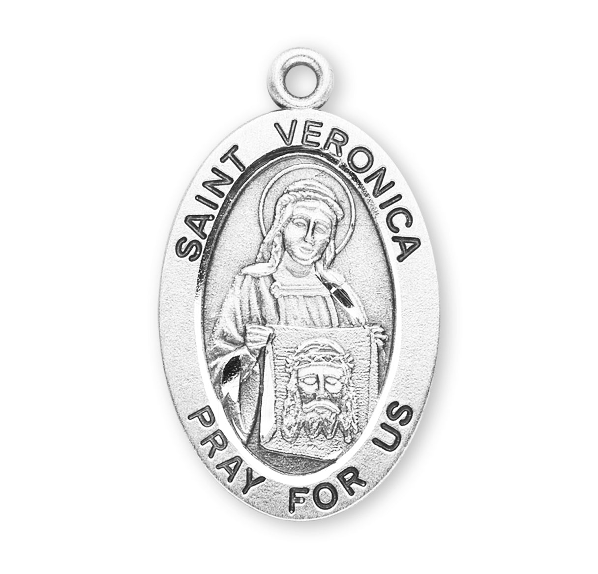 Patron Saint Veronica Oval Sterling Silver Medal