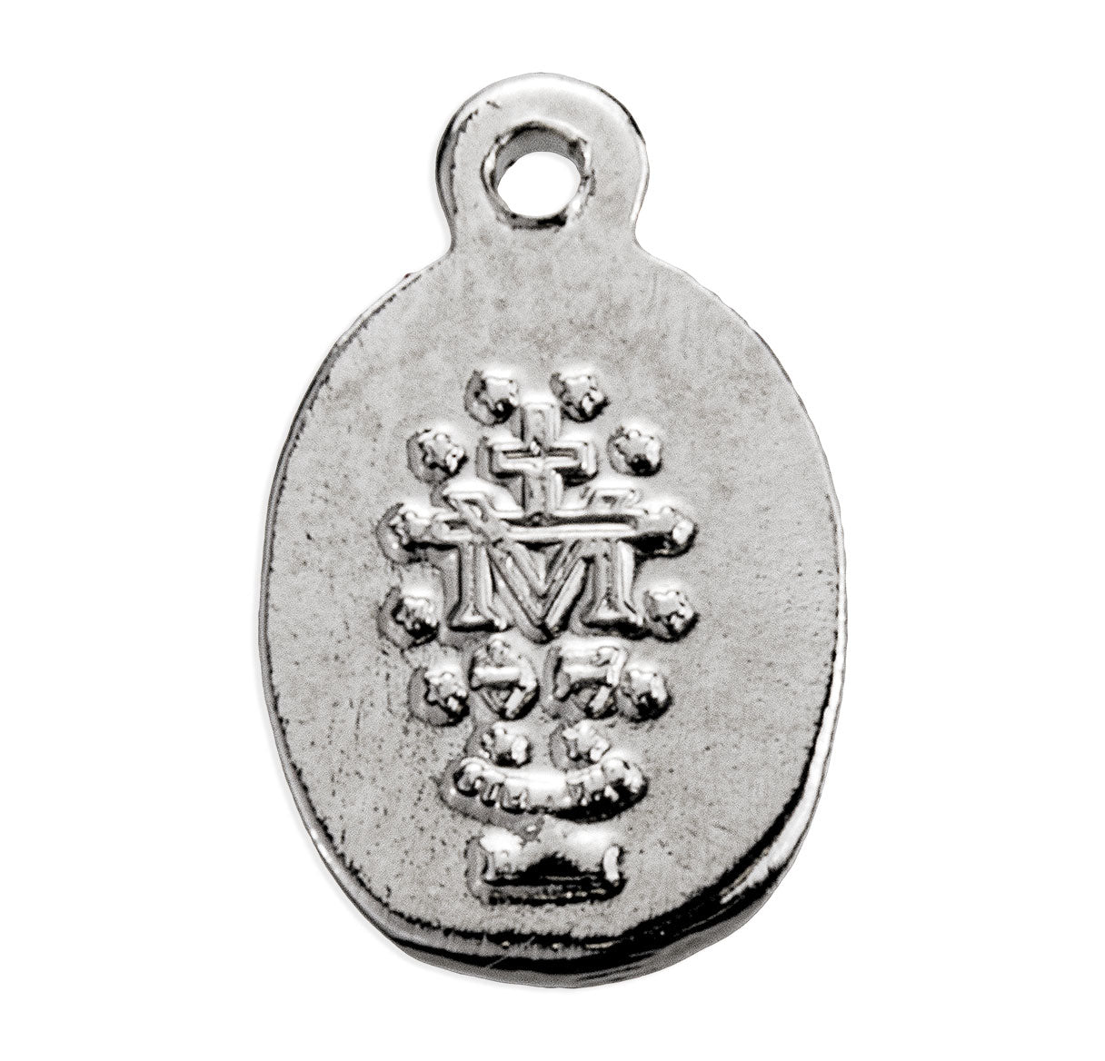 Sterling Silver Oval Pink Enameled Miraculous Medal