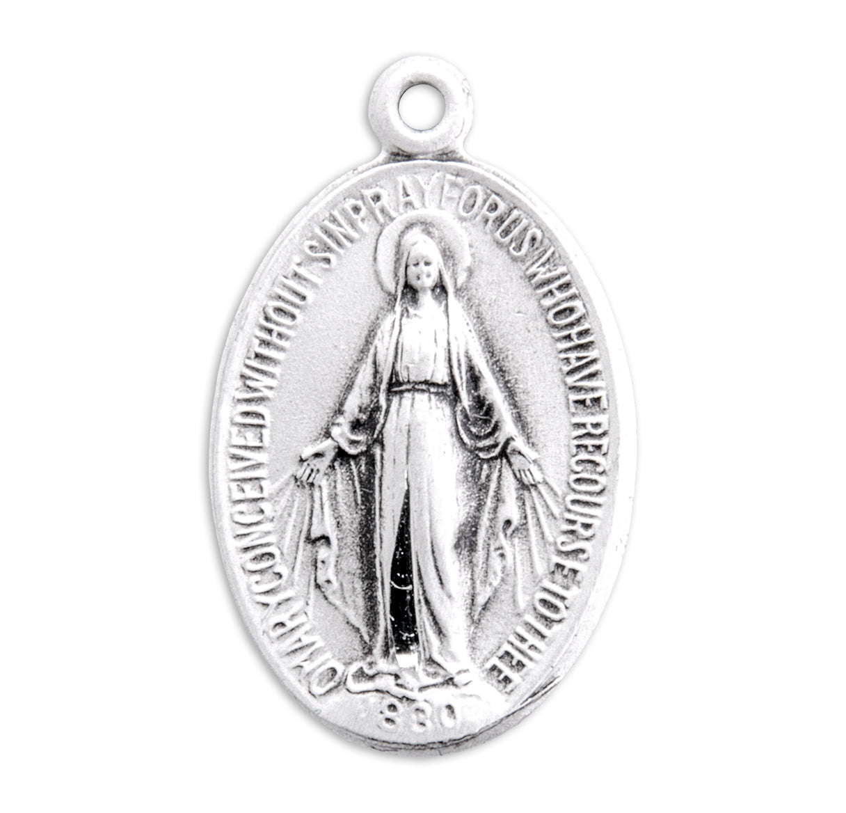 Sterling Silver Oval Miraculous Medal