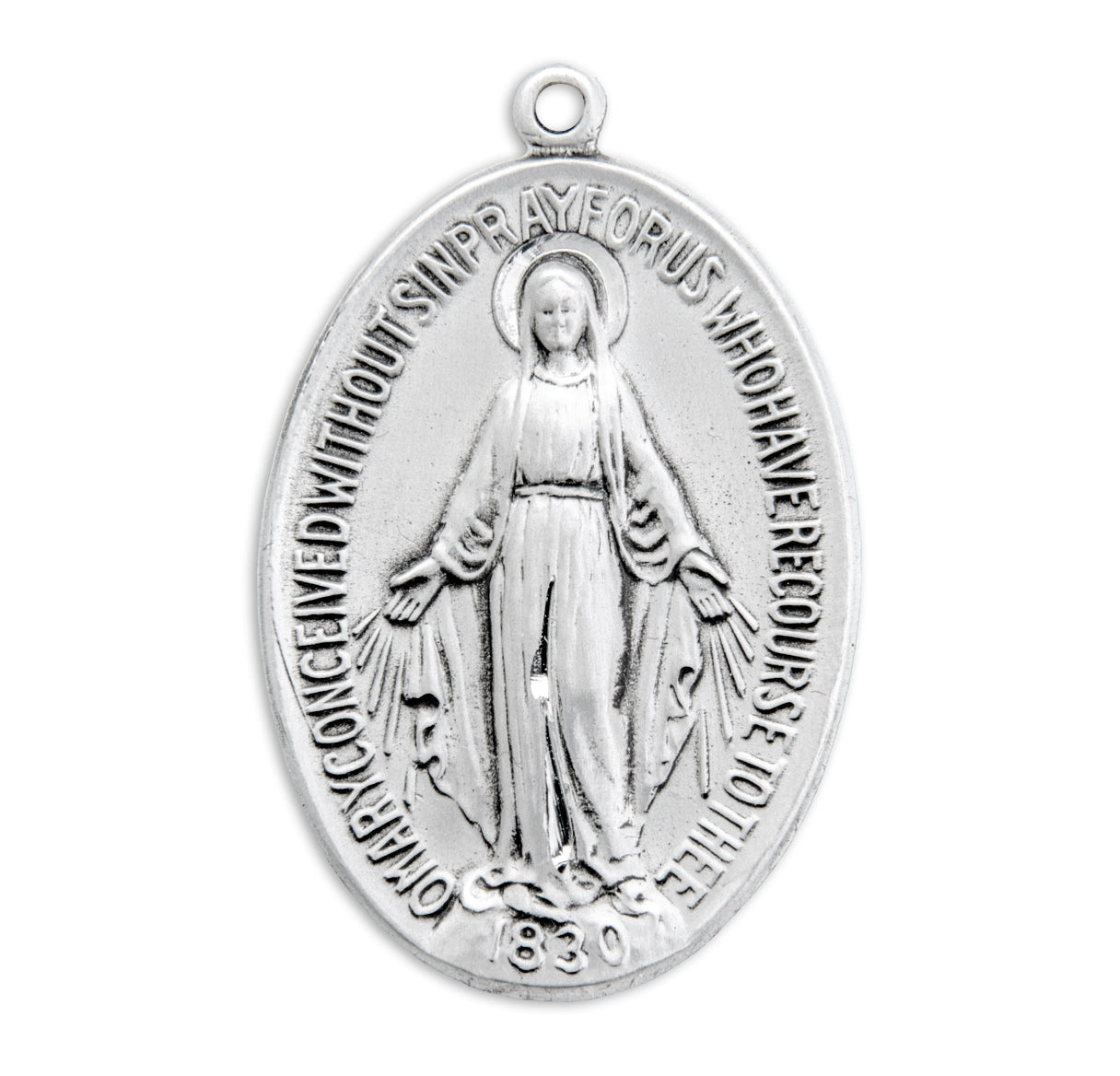 Sterling Silver Oval Miraculous Medal