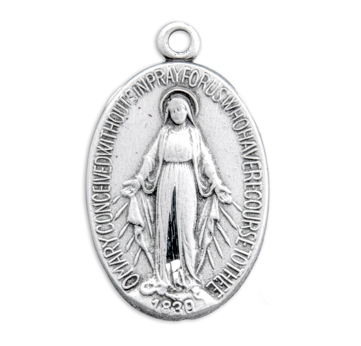 Sterling Silver Oval Miraculous Medal