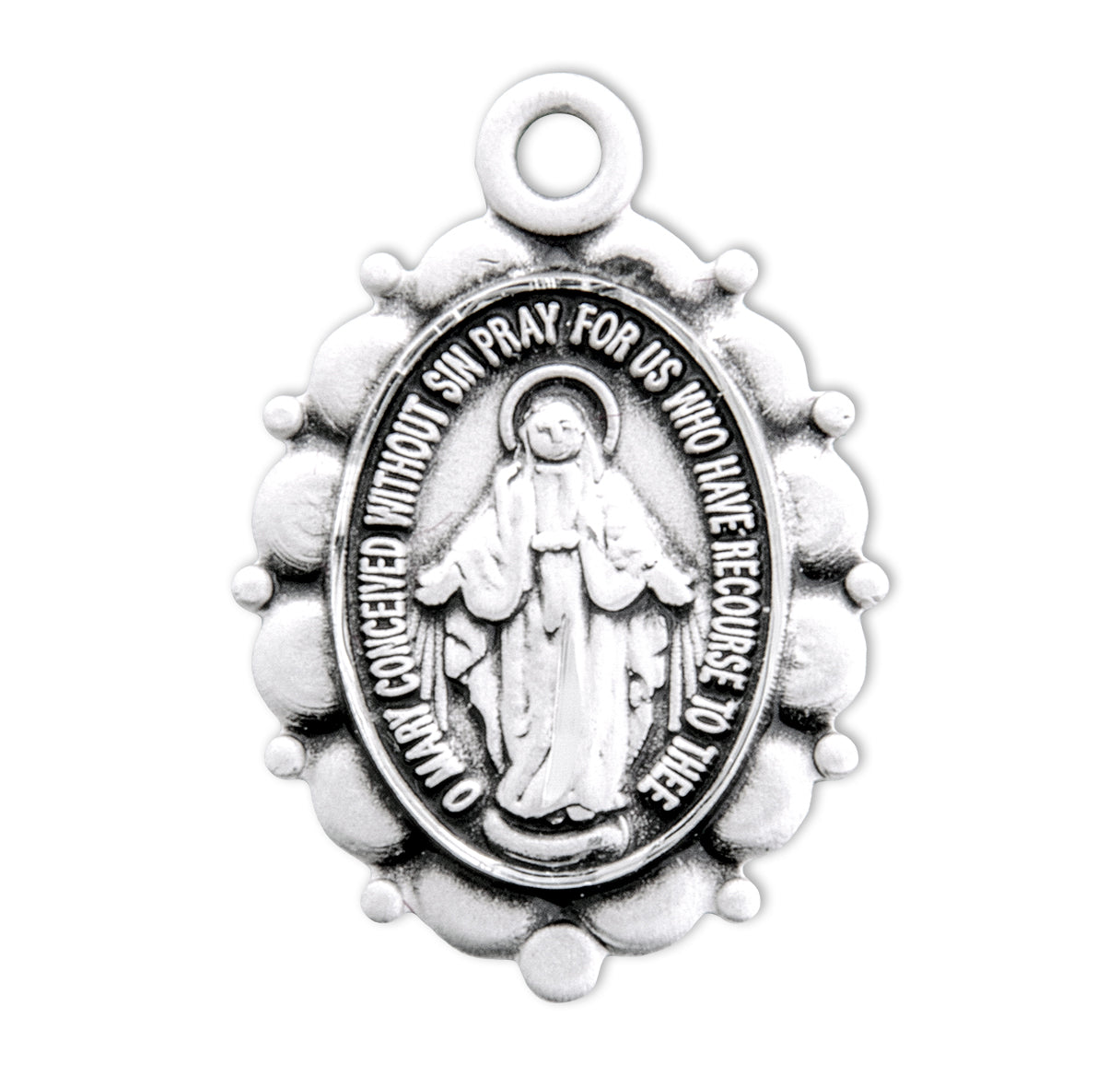 Sterling Silver Oval Miraculous Medal