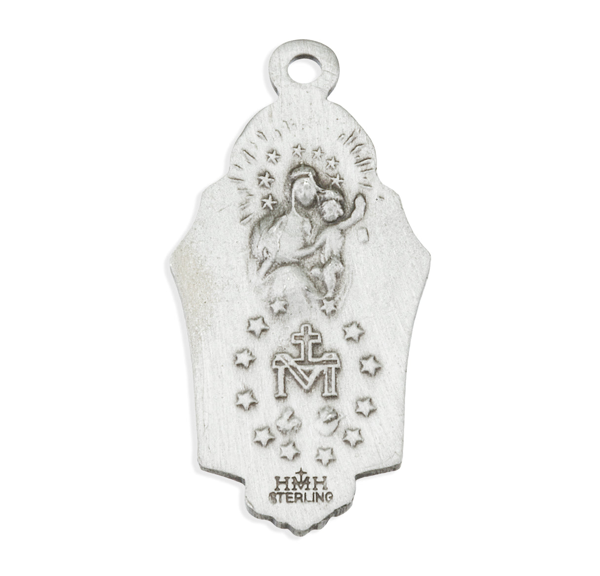 Sterling Silver Miraculous Medal Scapular Combination