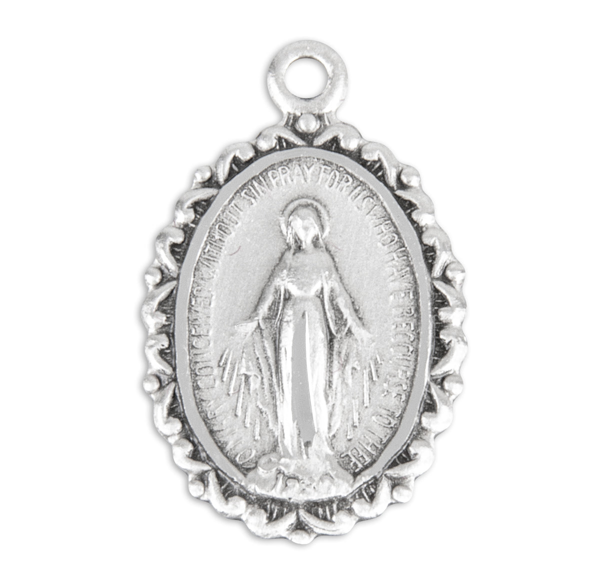 Sterling Silver Oval Miraculous Medal
