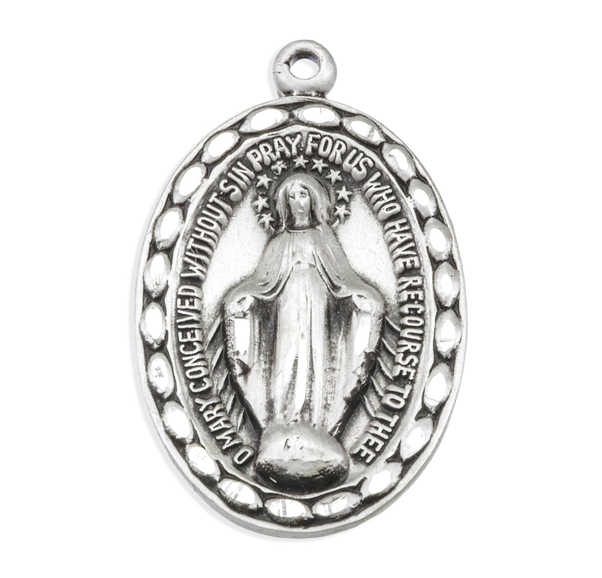 Sterling Silver Oval Miraculous Medal