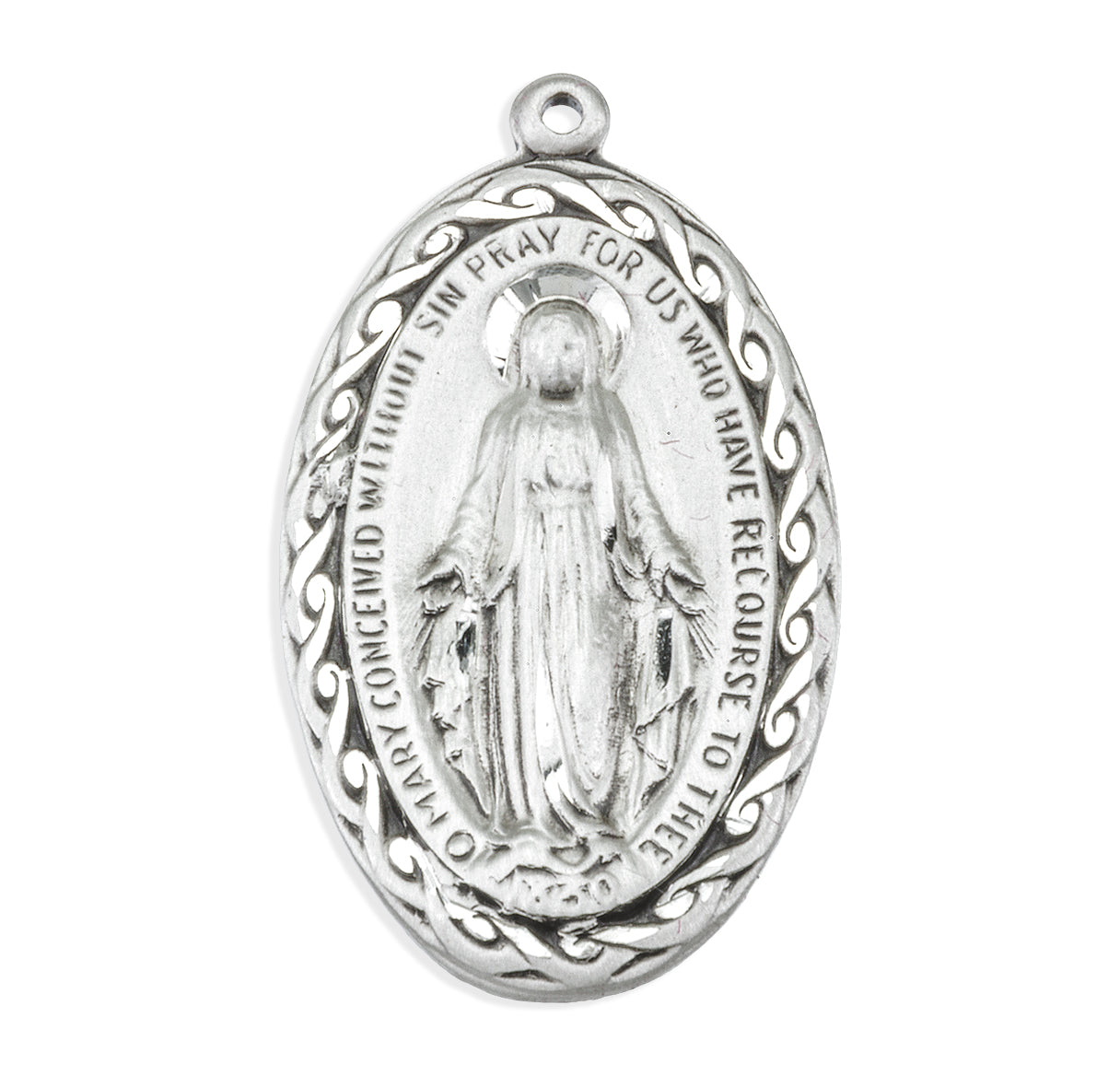 Sterling Silver Oval Miraculous Medal