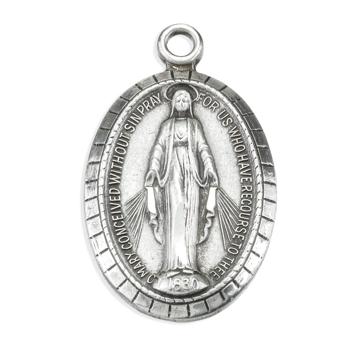 Sterling Silver Oval Miraculous Medal