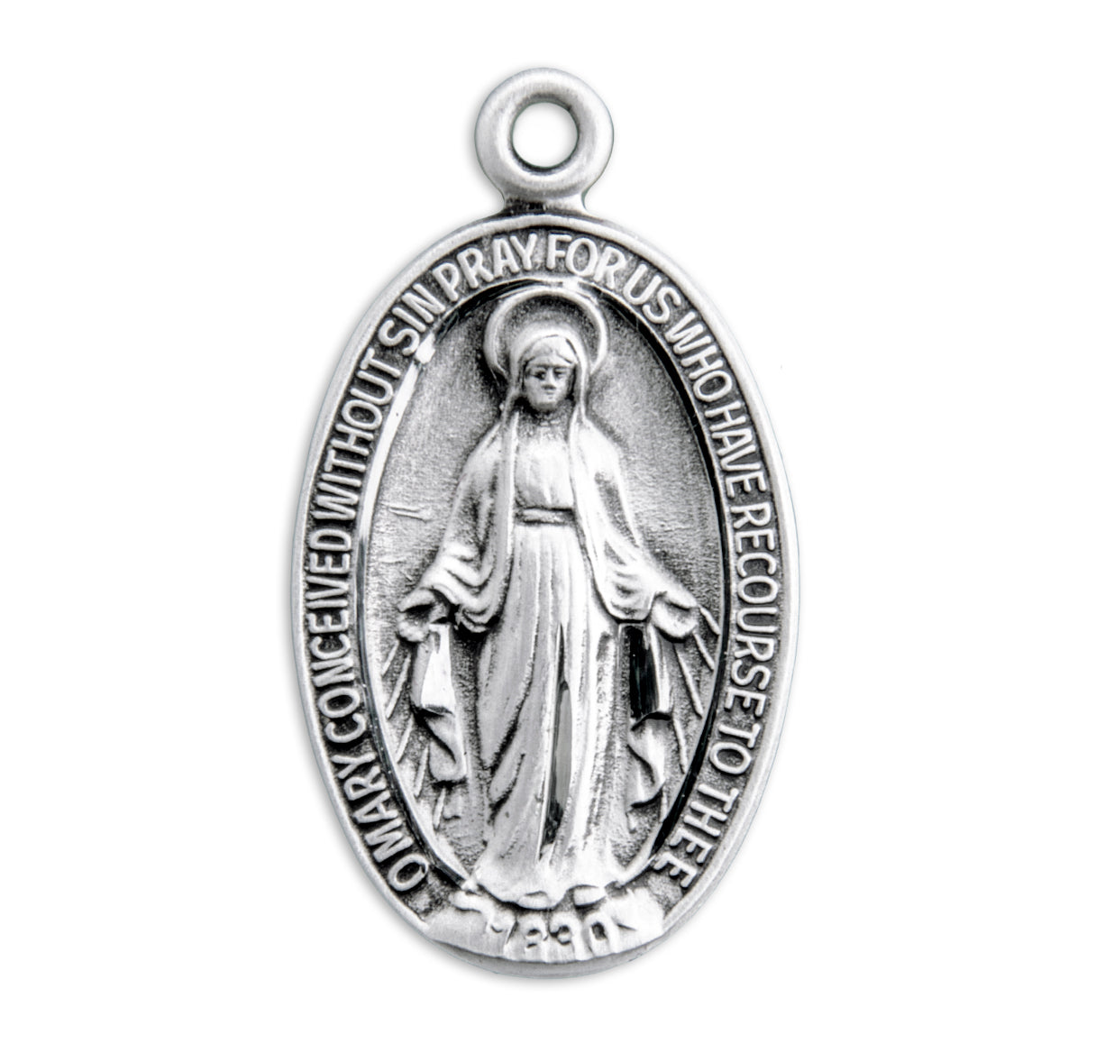 Sterling Silver Oval Miraculous Medal