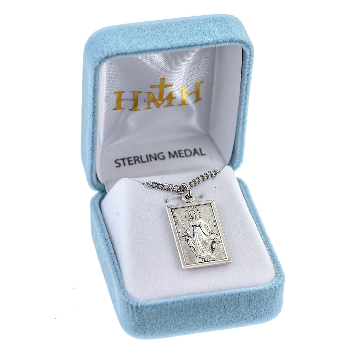 Sterling Silver Rectangular Miraculous Medal