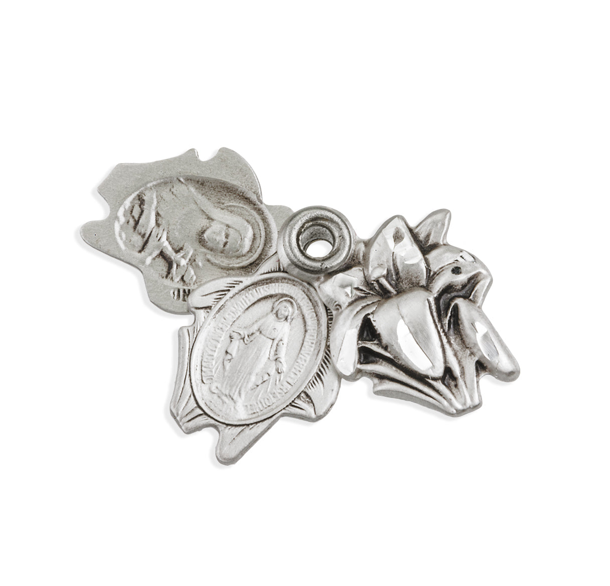 Sterling Silver Easter Lily Triple Slide Medal