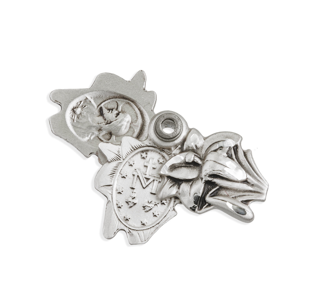 Sterling Silver Easter Lily Triple Slide Medal