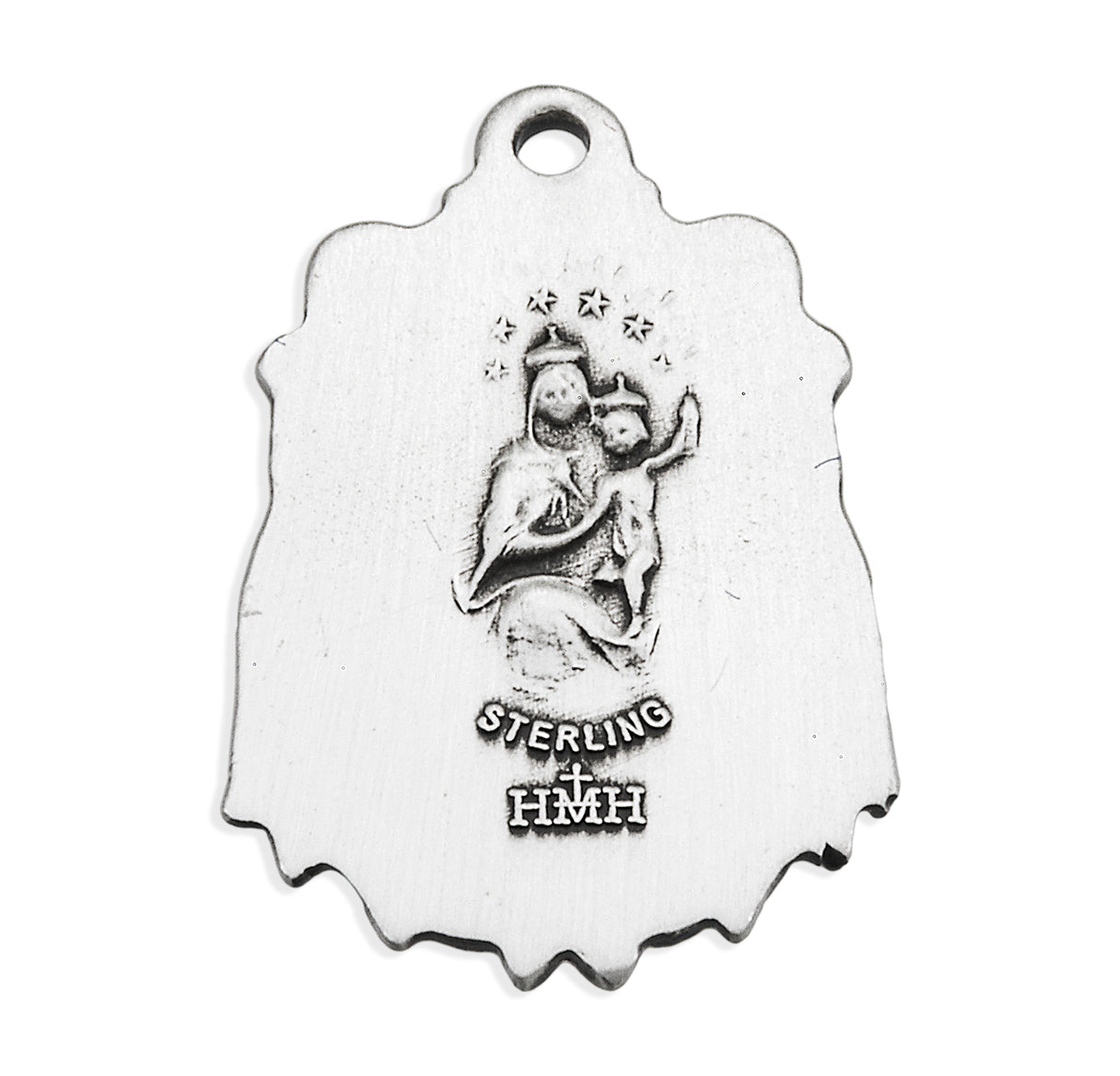 Sterling Silver Scapular Sacred Heart of Jesus Medal