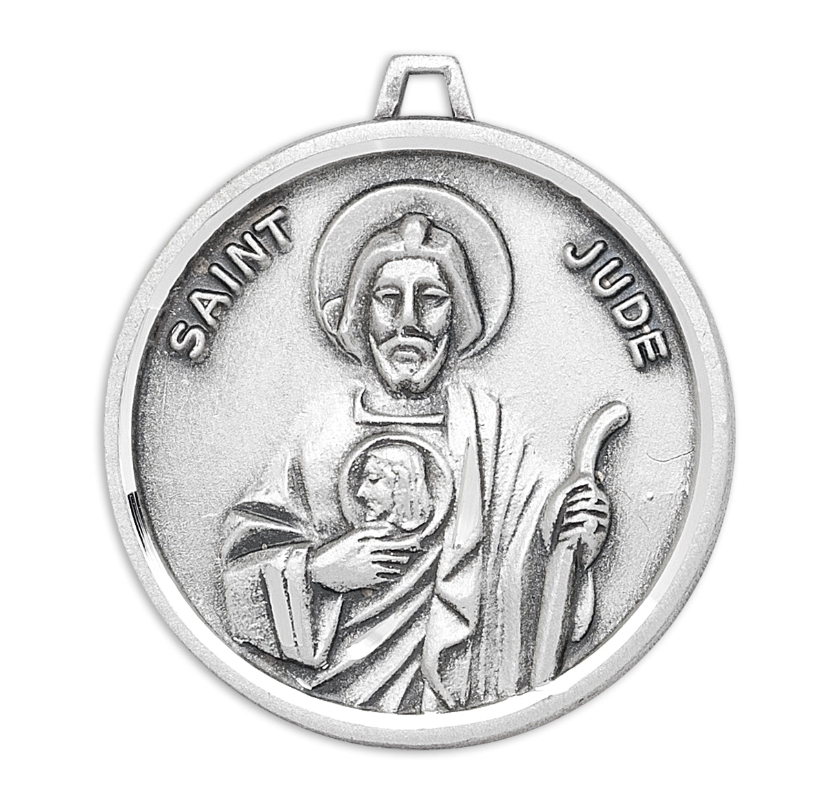 Saint Jude Round Sterling Silver Medal