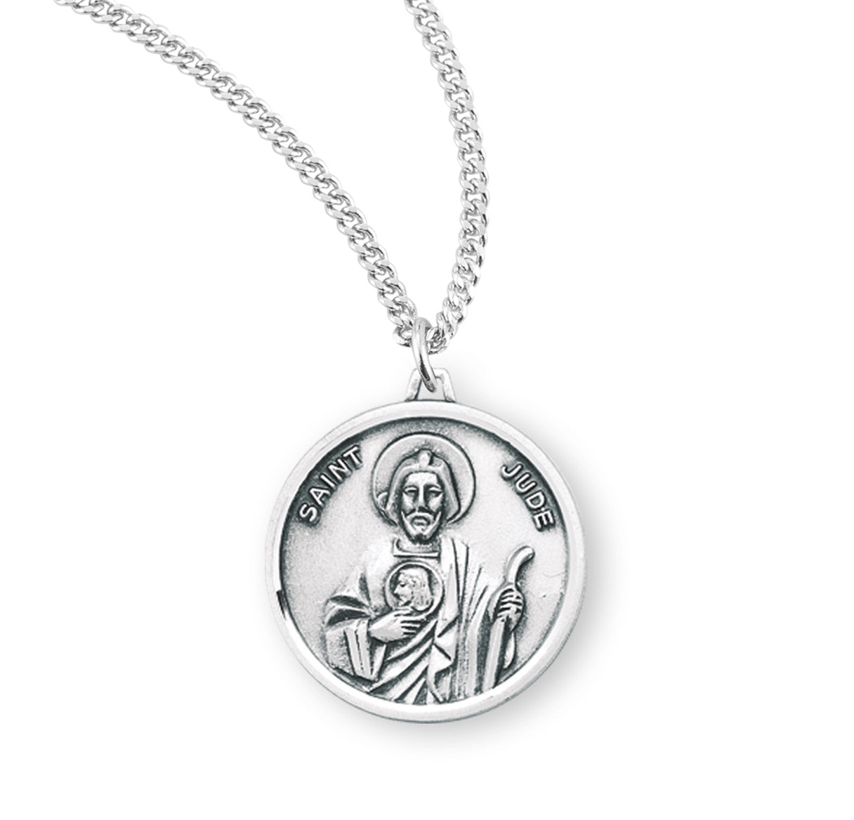 Saint Jude Round Sterling Silver Medal