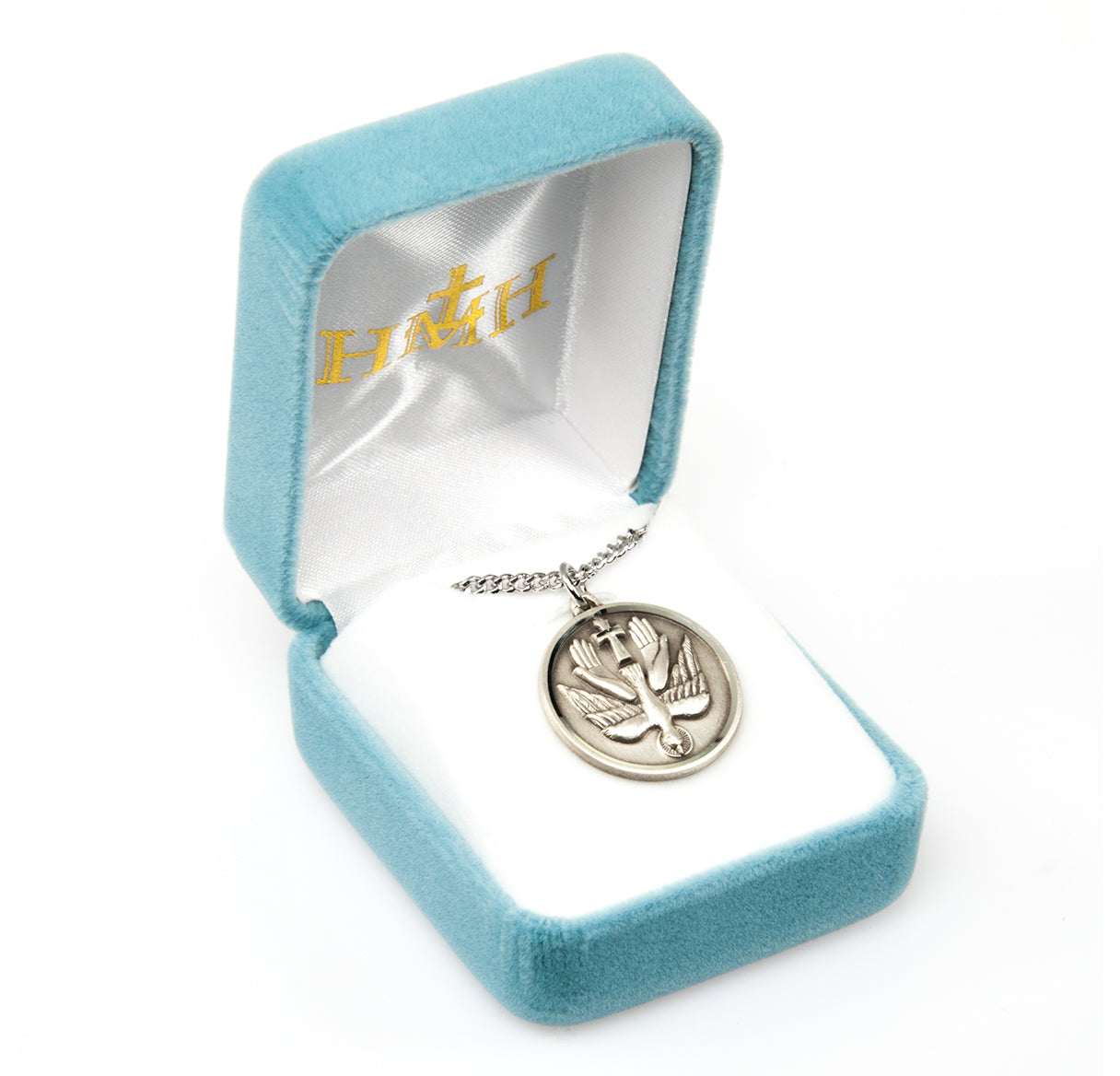 Holy Spirit Round Sterling Silver Medal