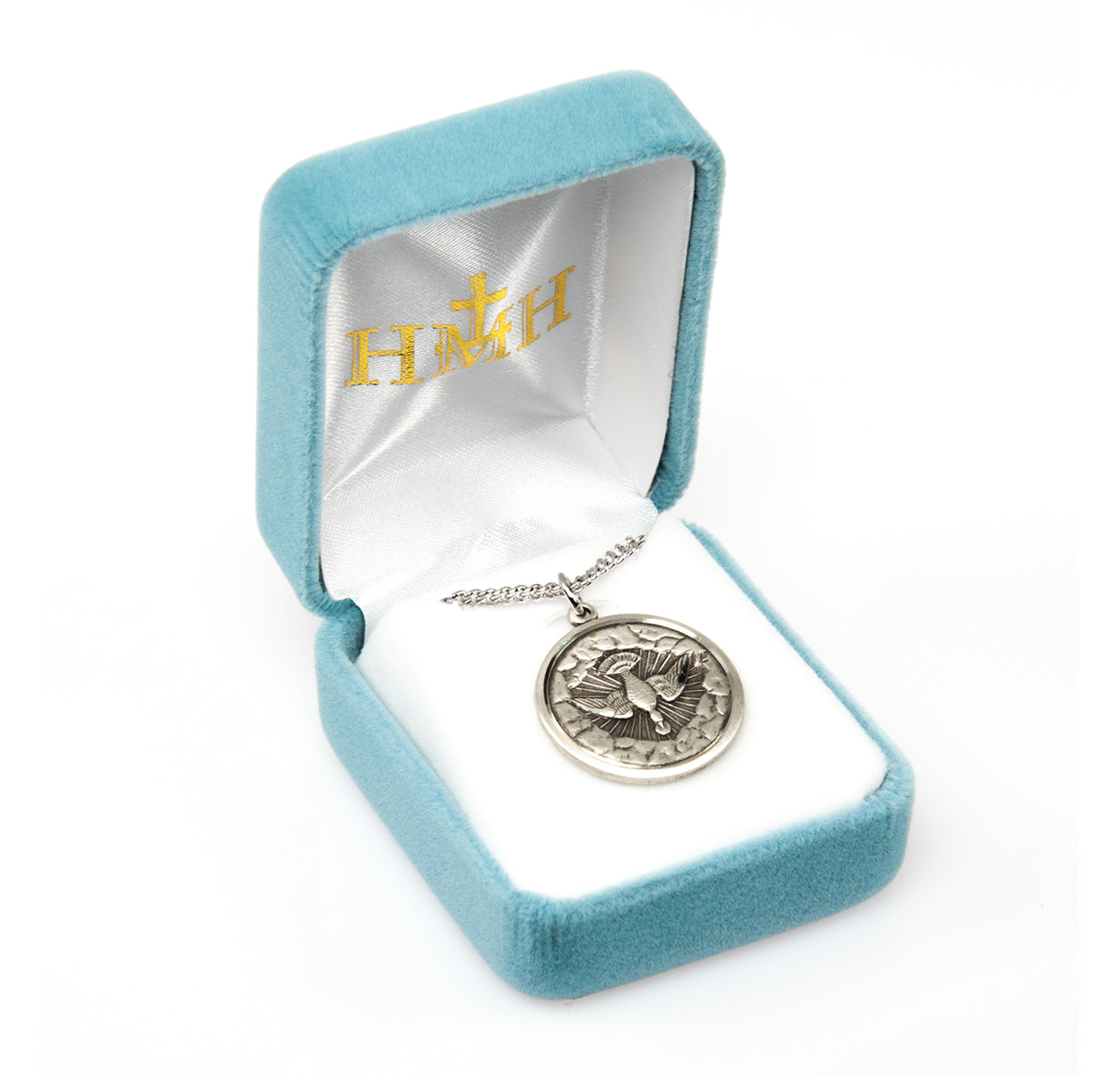 Holy Spirit Round Sterling Silver Medal