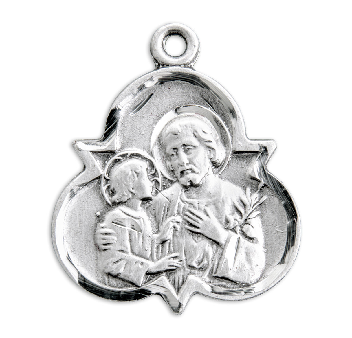 Saint Joseph Sterling Silver Trinity Symbol Medal