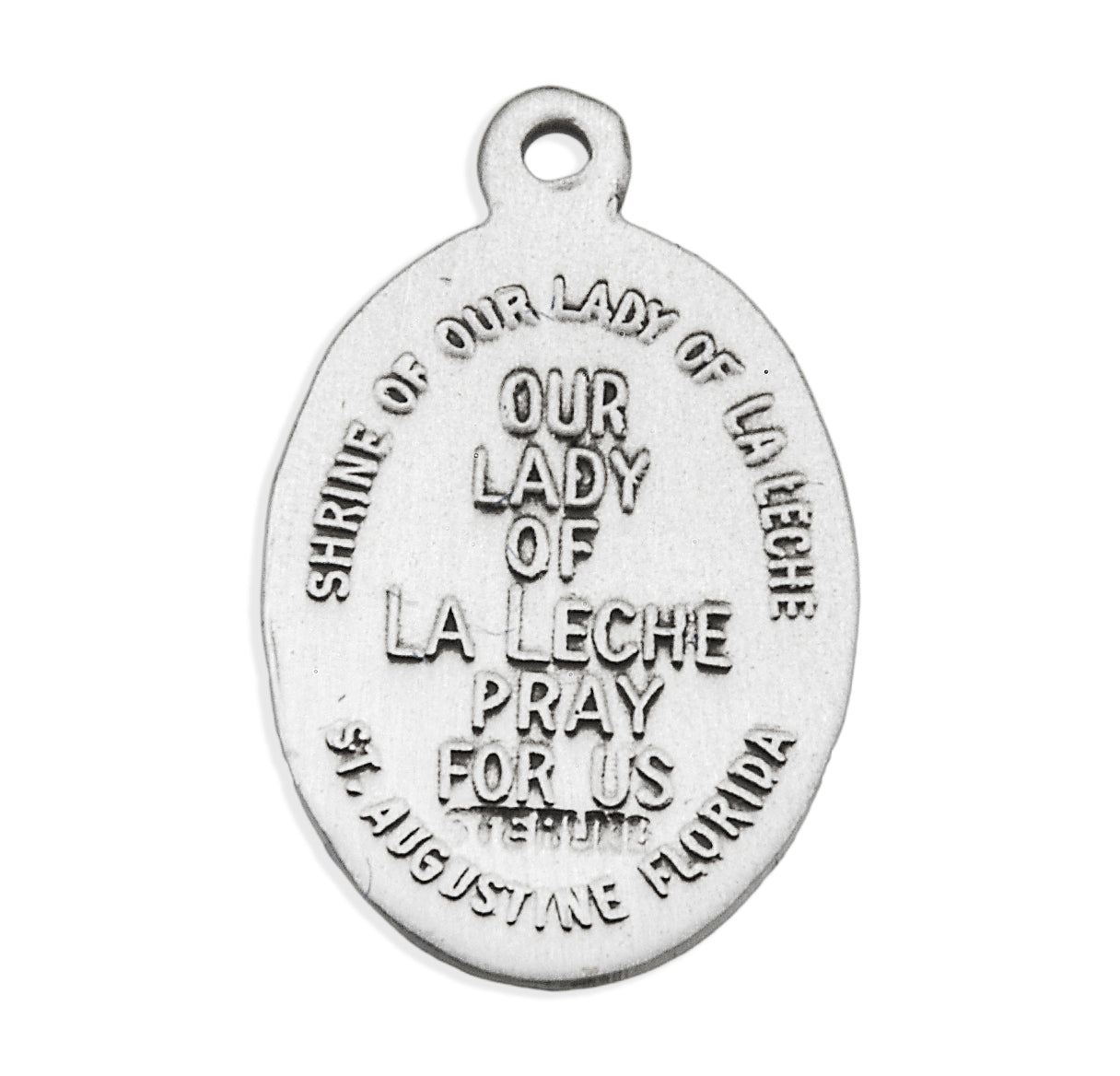 Our Lady of Laleche Oval English Version Sterling Silver Medal