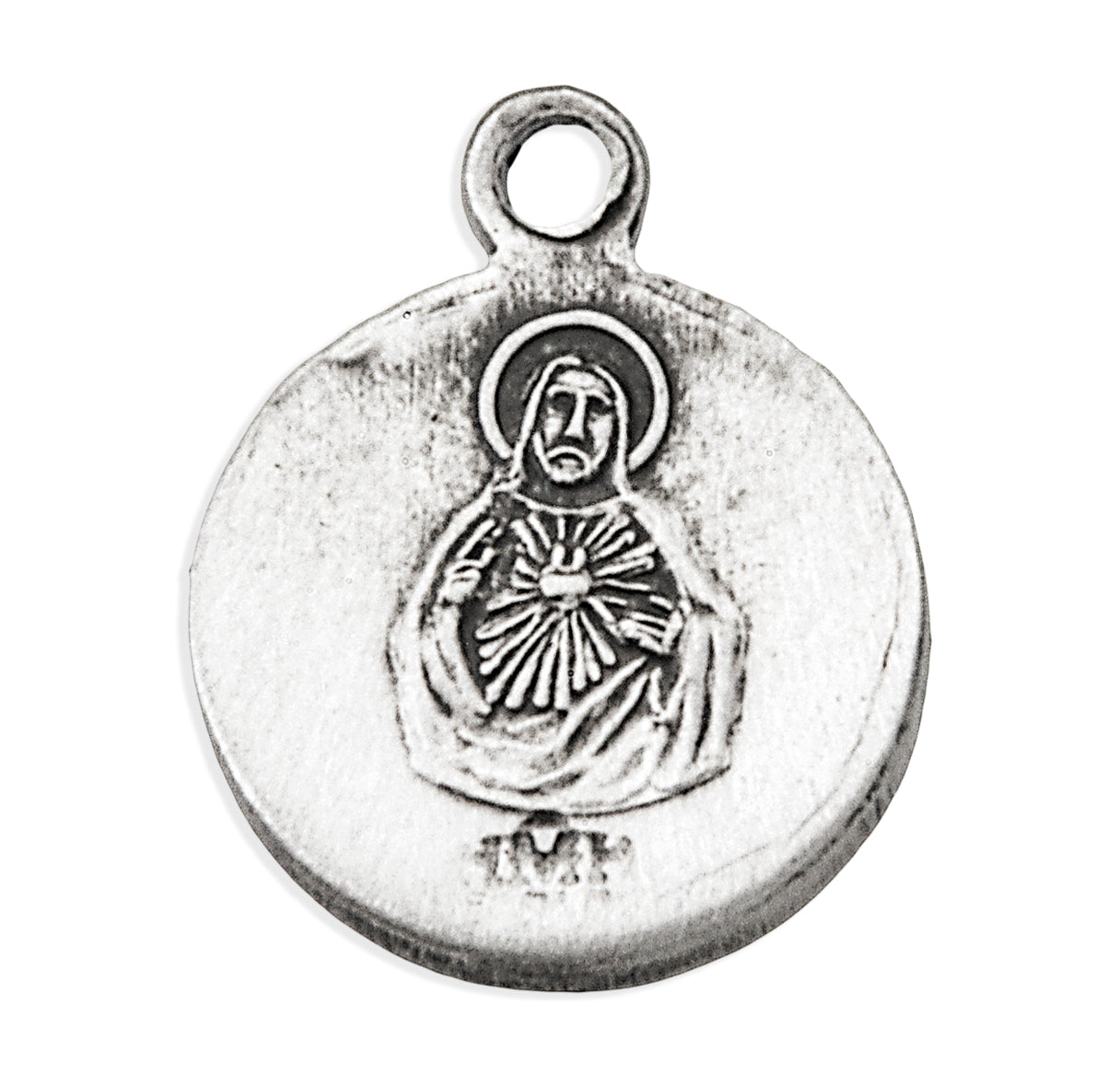 Sterling Silver Scapular Sacred Heart of Jesus Medal