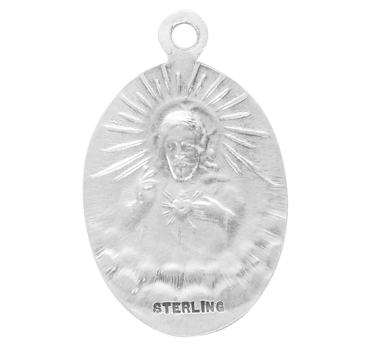 Immaculate Heart of Mary Oval Sterling Silver Medal