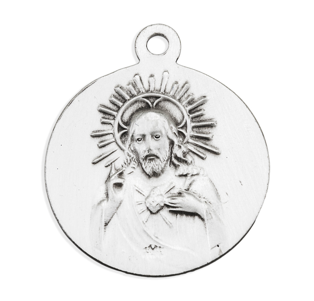 Immaculate Heart of Mary Round Sterling Silver Medal