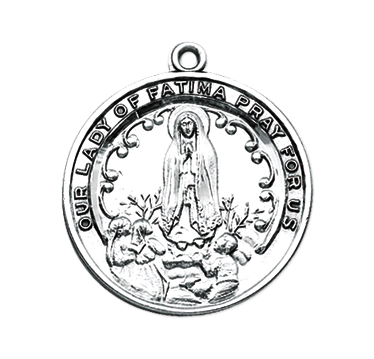 Our Lady of Fatima Round Sterling Silver Medal