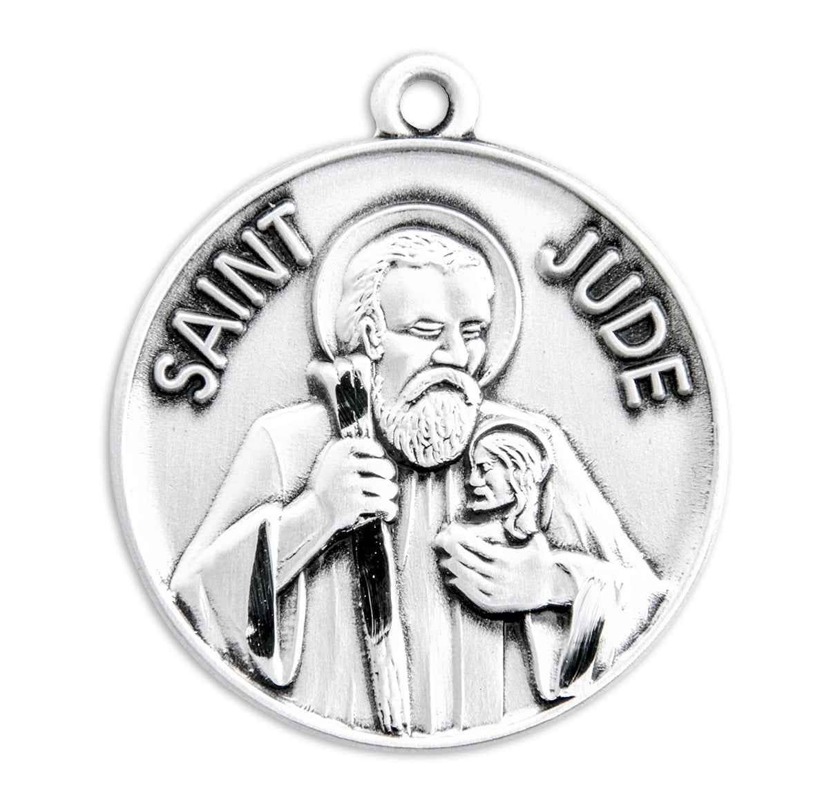 Saint Jude Round Sterling Silver Medal