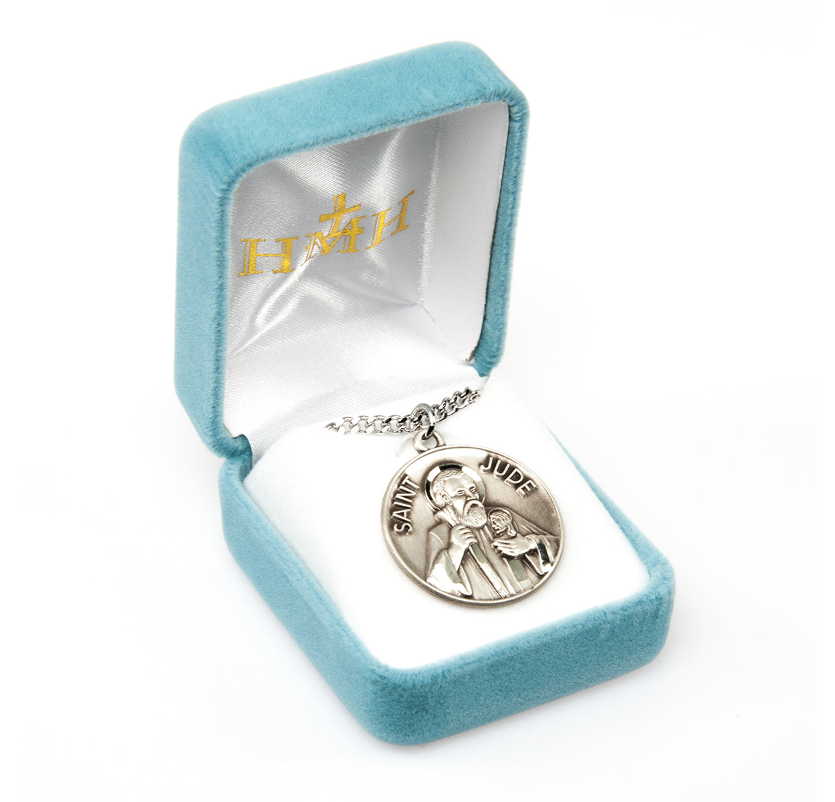 Saint Jude Round Sterling Silver Medal