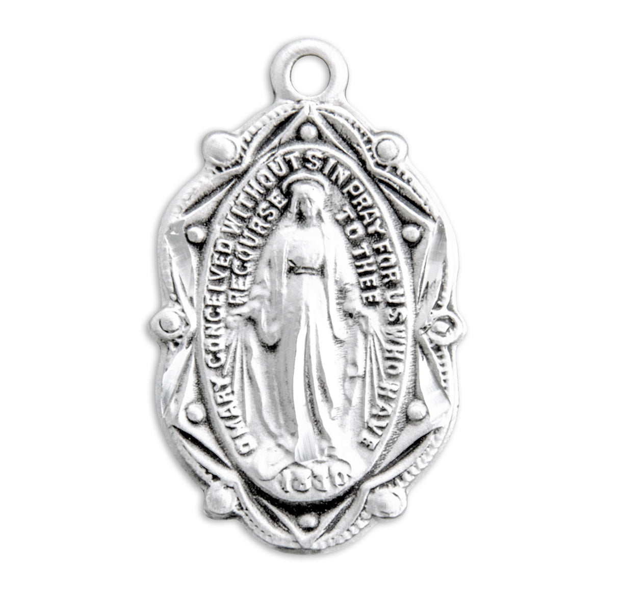 Sterling Silver Oval Miraculous Medal