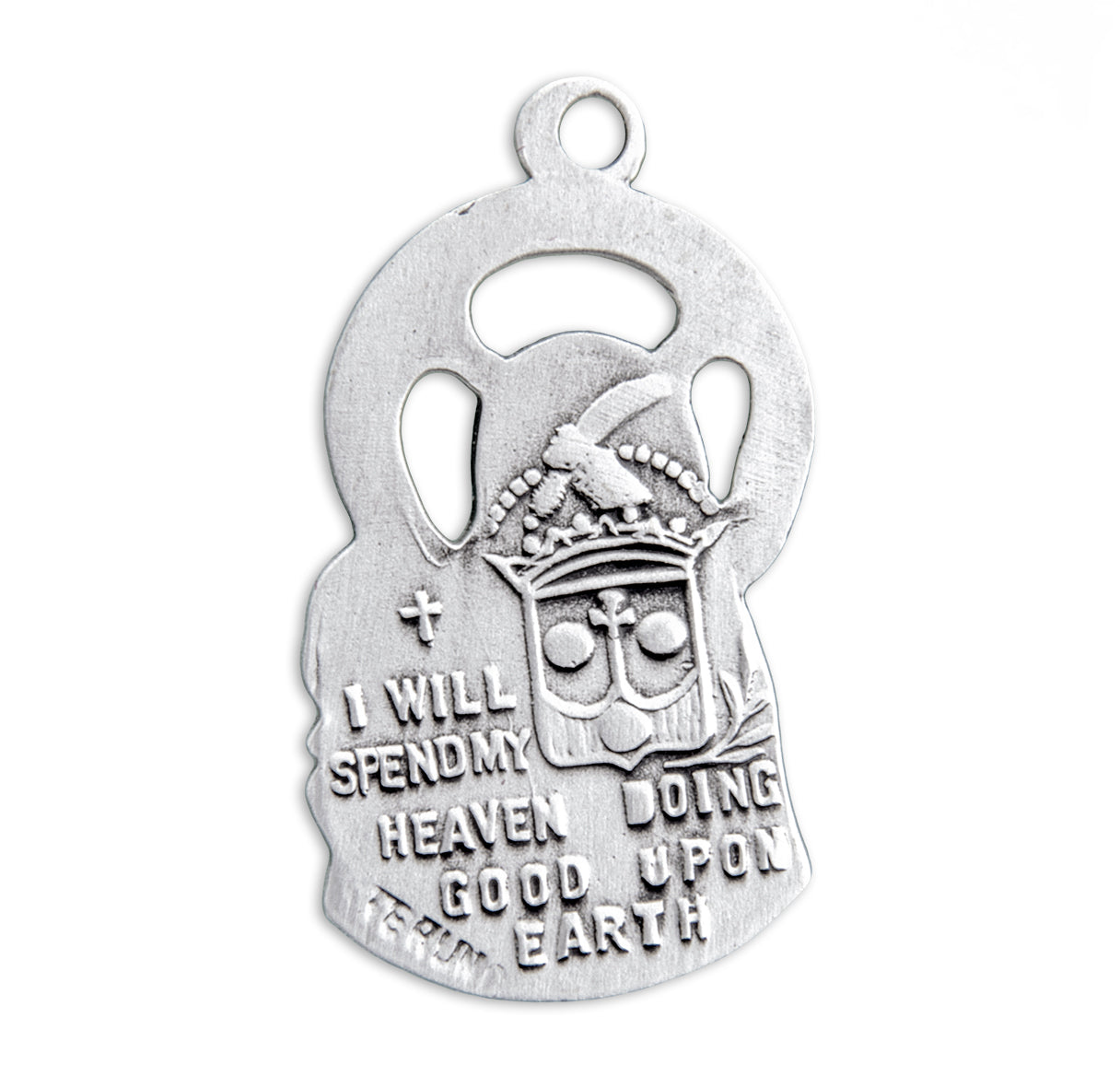 Saint Therese of Lisieux Cut Out Sterling Silver Medal