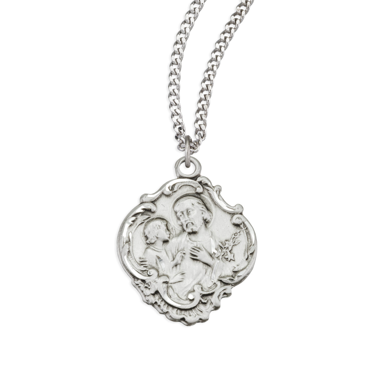 Sterling Silver St. Joseph Baroque Medal
