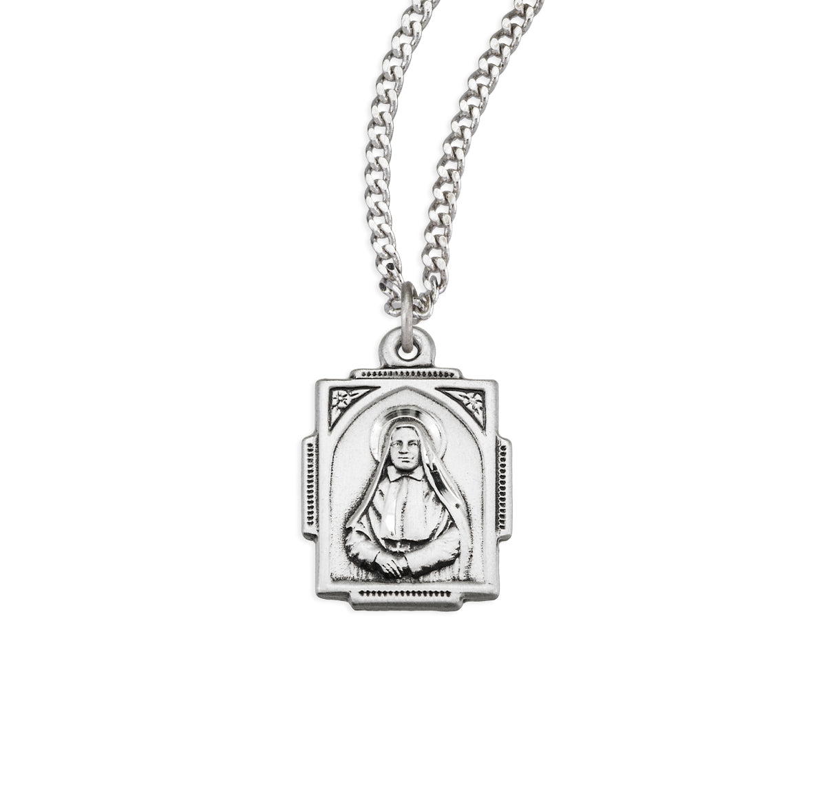 Sterling Silver St. Frances X. Cabrini Square Medal