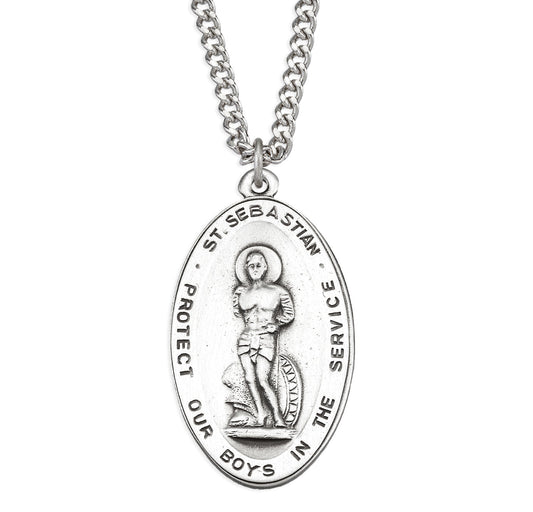Sterling Silver St. Sebastian Protector of those in Miltary Service Medal