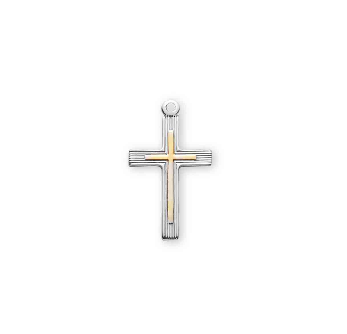 Two-Tone Sterling Silver Cross