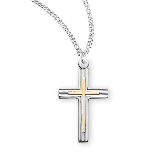 Two-Tone Sterling Silver Cross