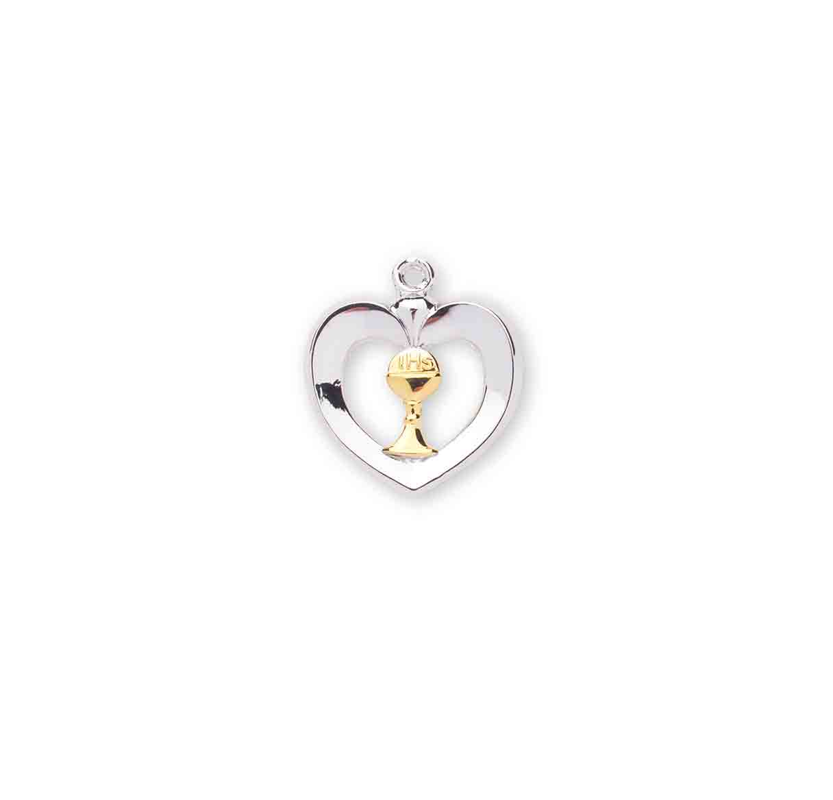 Two-Tone Sterling Silver Heart with a Chalice