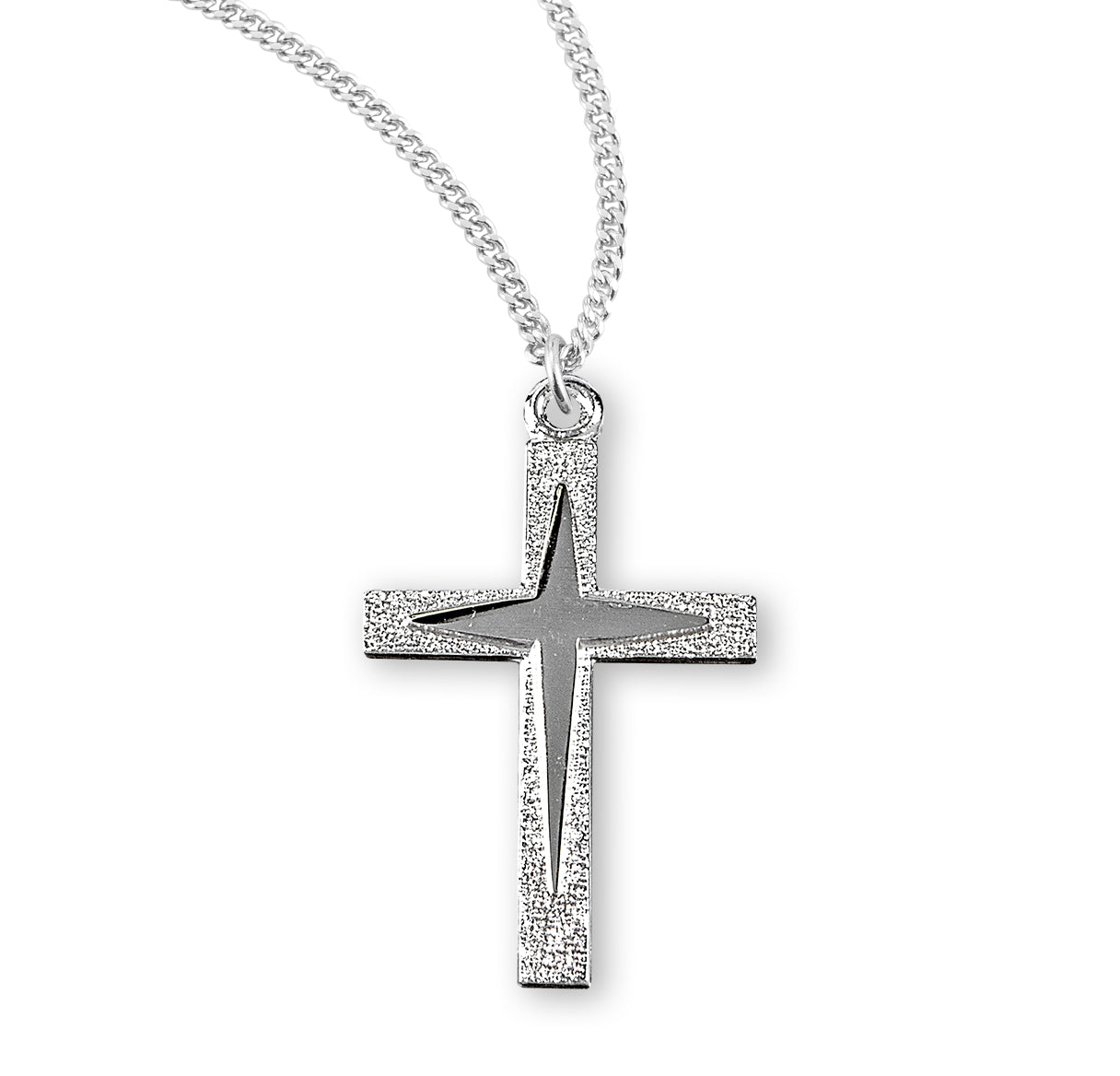 Sterling Silver Starburst Cross