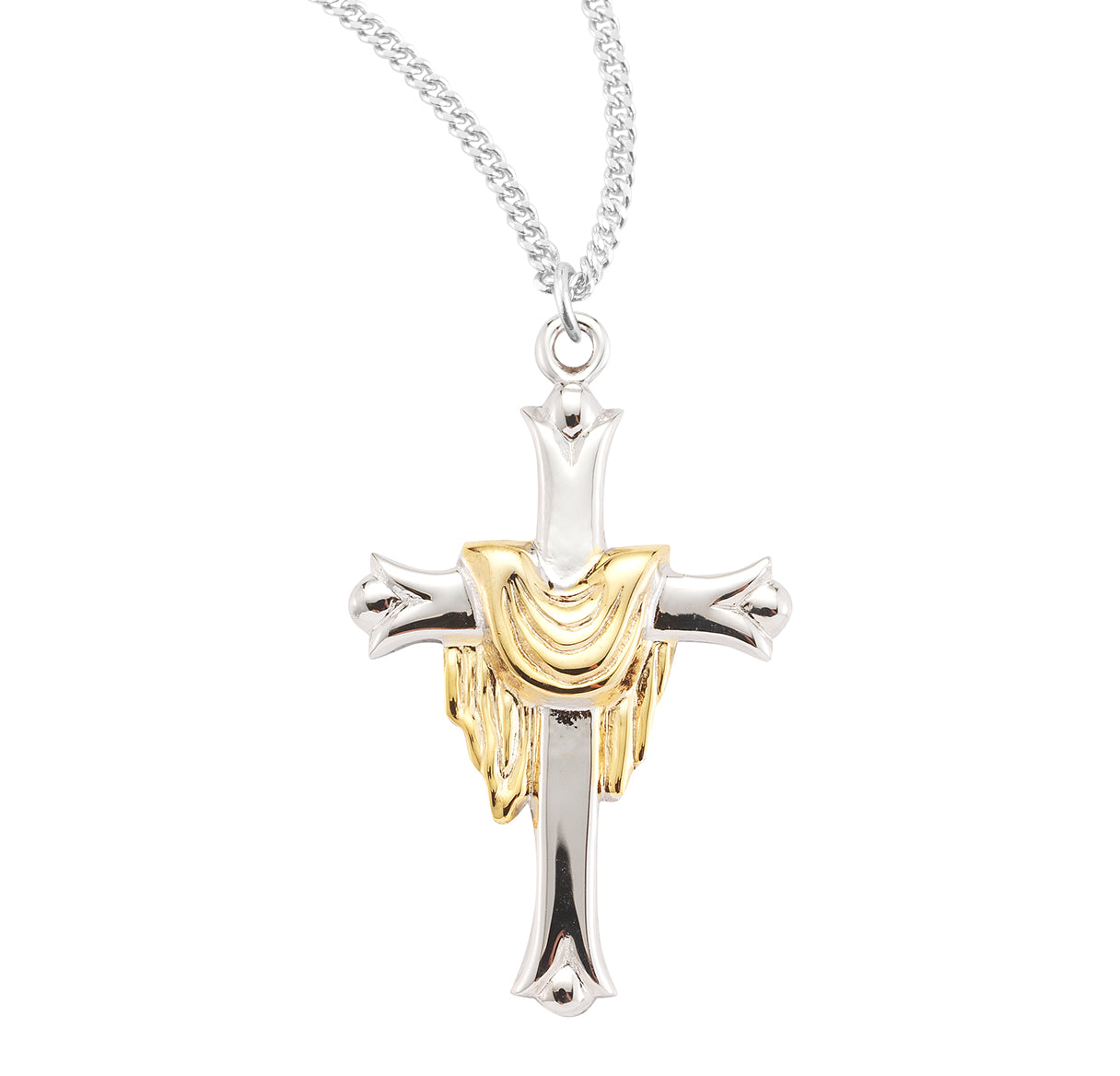 Sterling Silver Cross with a Gold Plated Robe