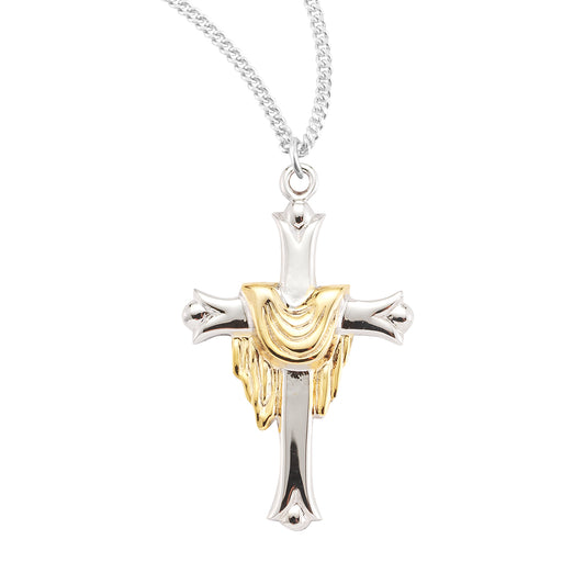 Sterling Silver Cross with a Gold Plated Robe