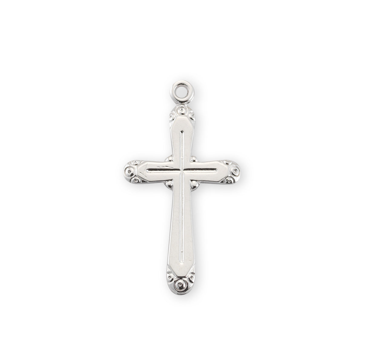 Round Edge Sterling Silver Cross