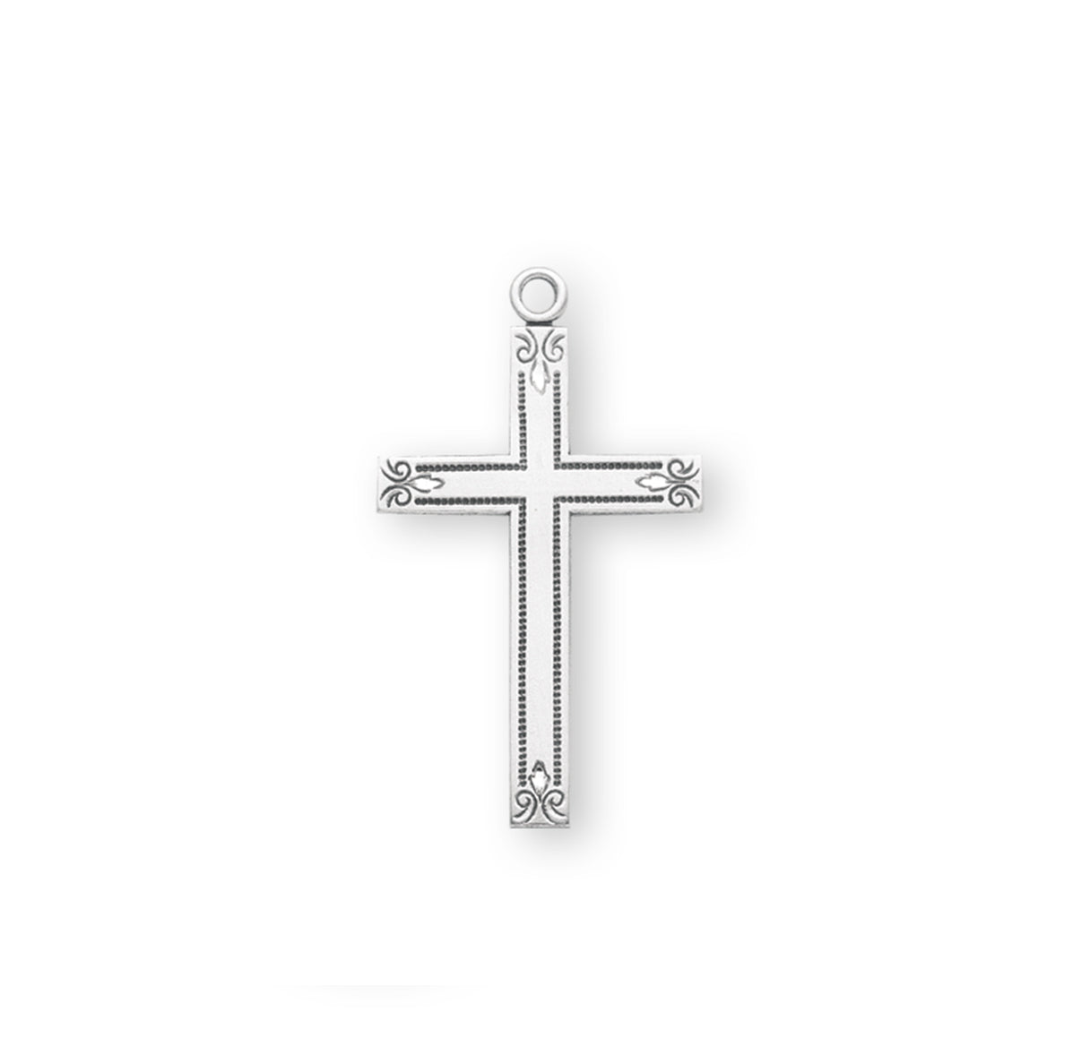 Sterling Silver Flower Tipped Cross