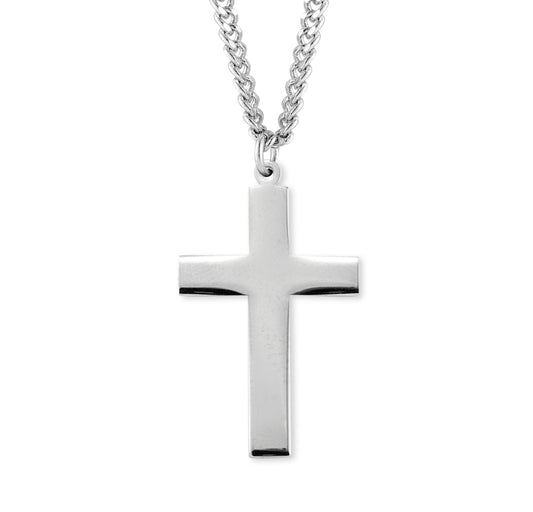 Sterling Silver High Polished Plain Cross