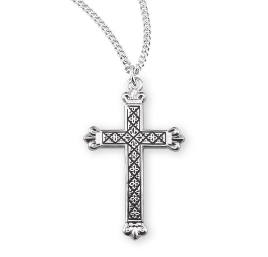 Sterling Silver Black Enameled Cross