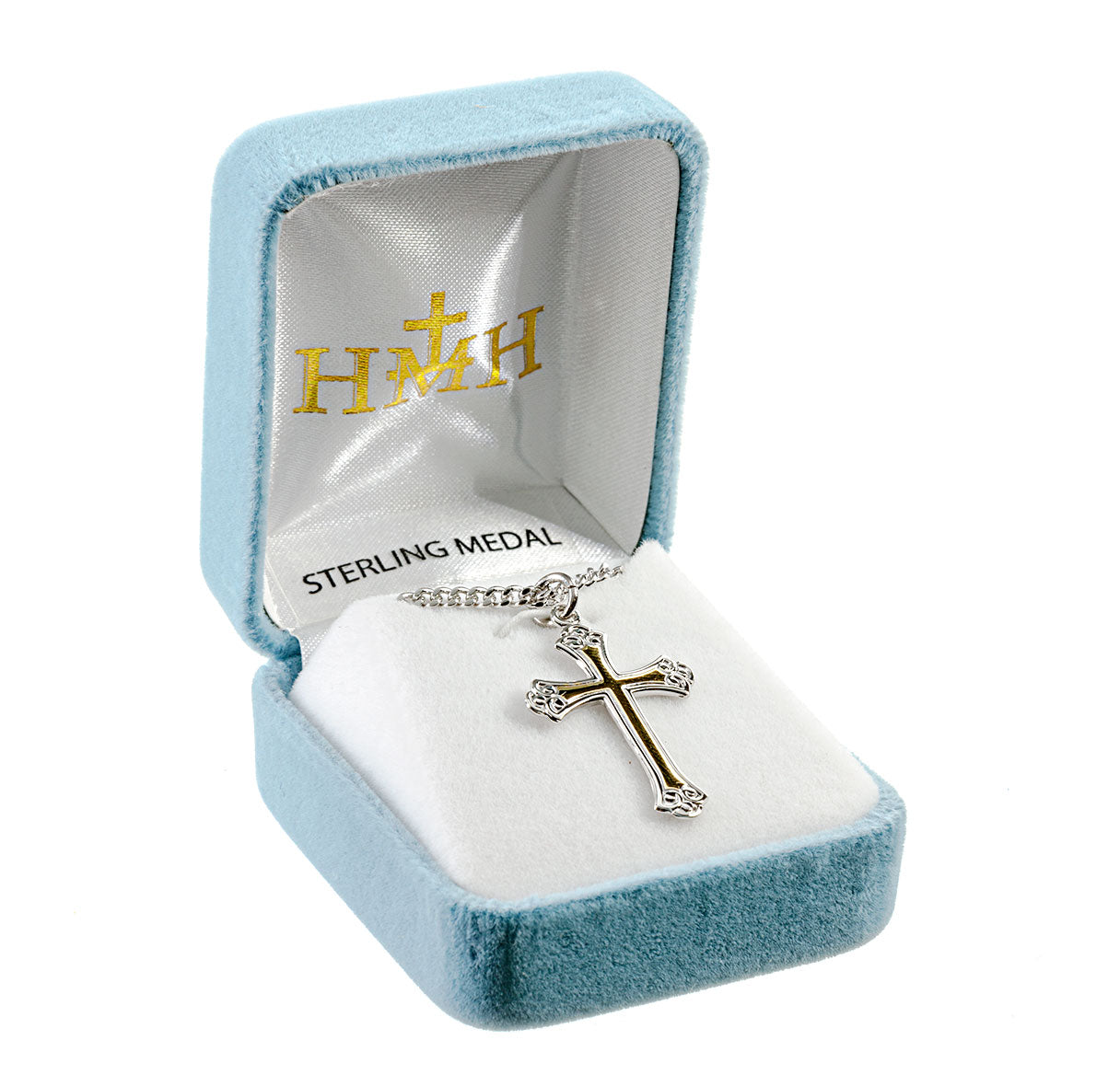 Two Tone Sterling Silver Cross