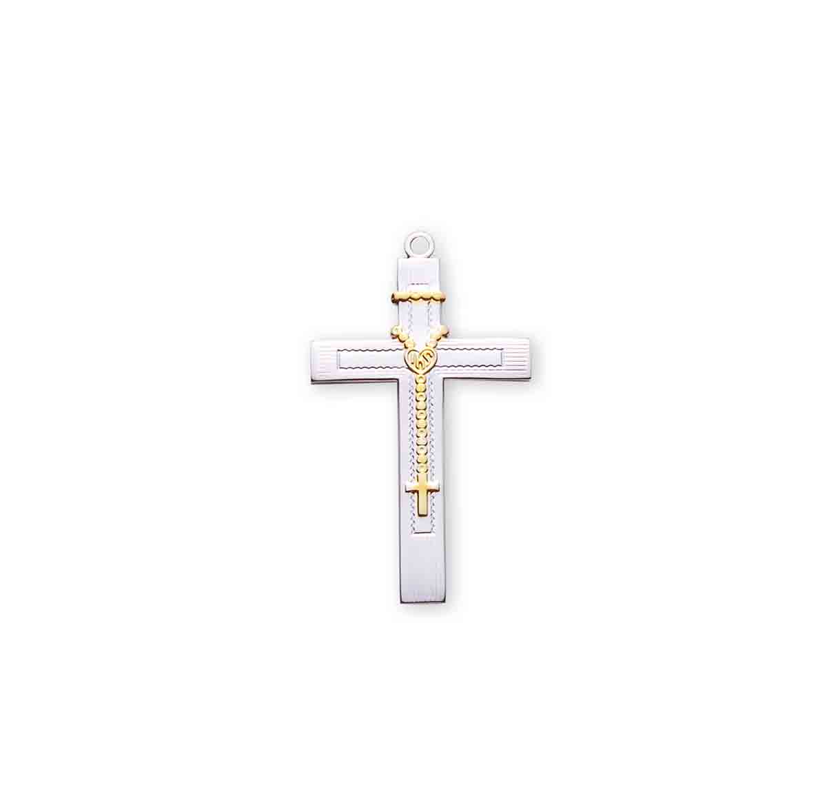 Two Tone Sterling Silver Cross