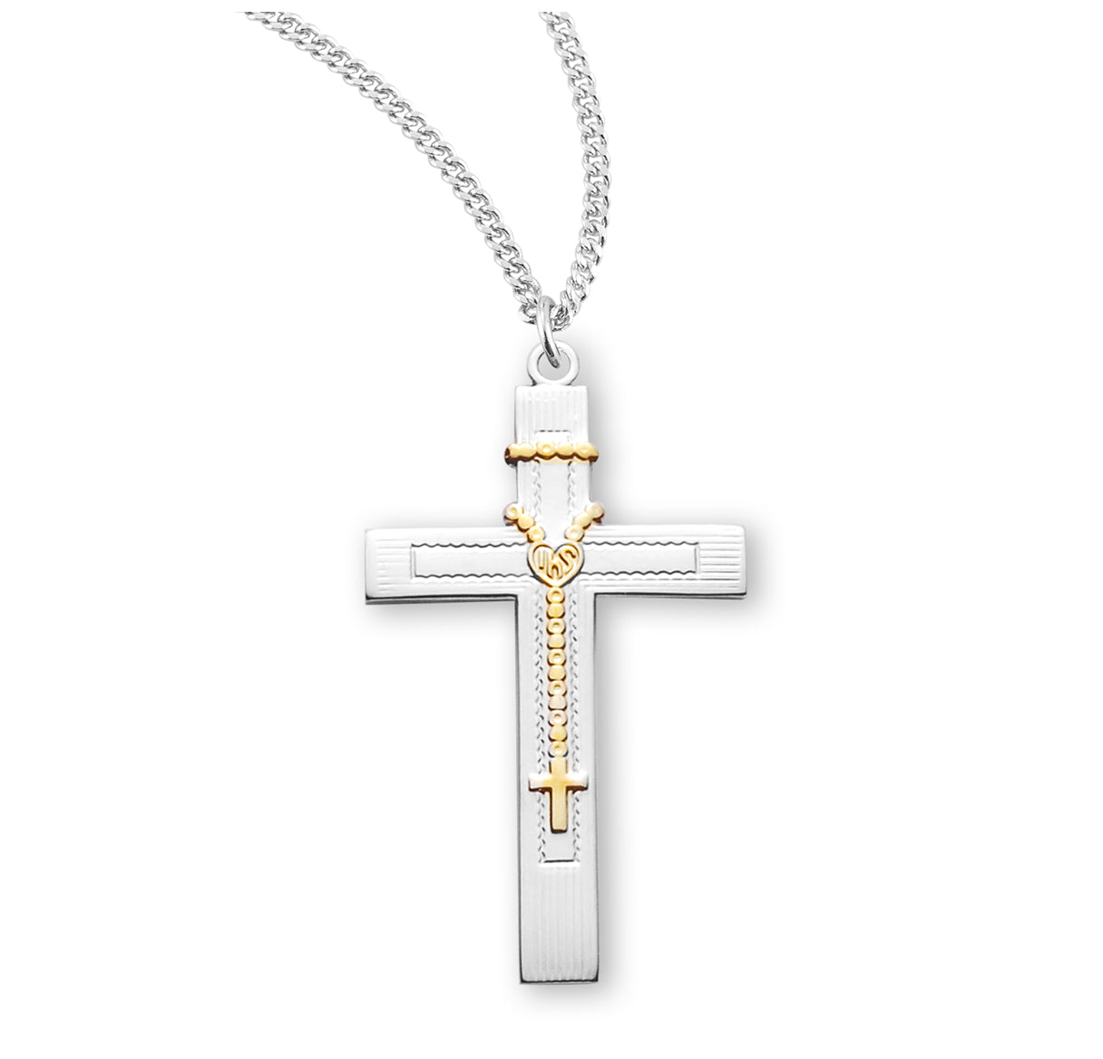 Two Tone Sterling Silver Cross